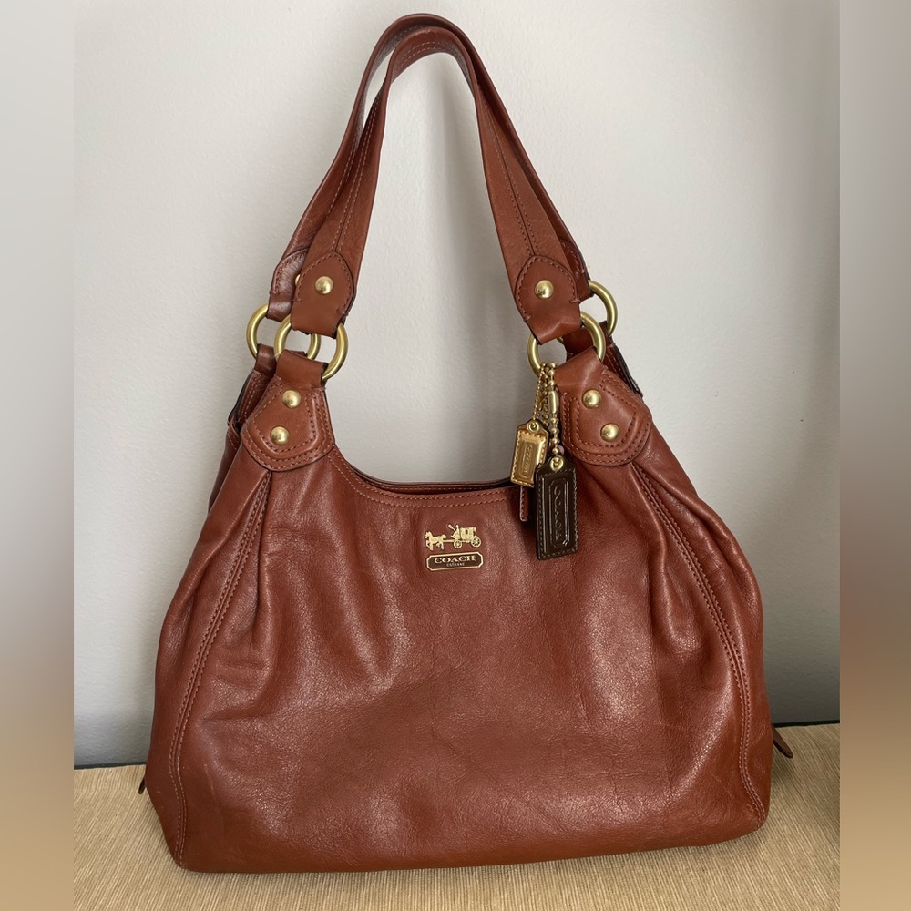 Vintage Coach brown leather handbag